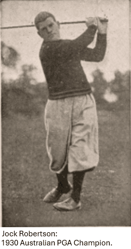 Jock Robertson mid-swing, 1930 Australian PGA Champion